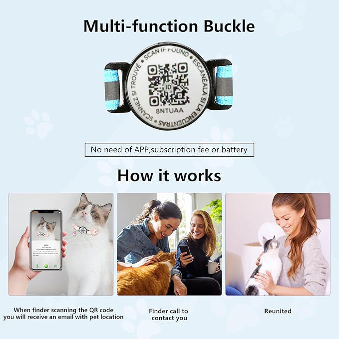 QR Code Collar Positioning Anti-lost Tracking Pet Collar - detail view