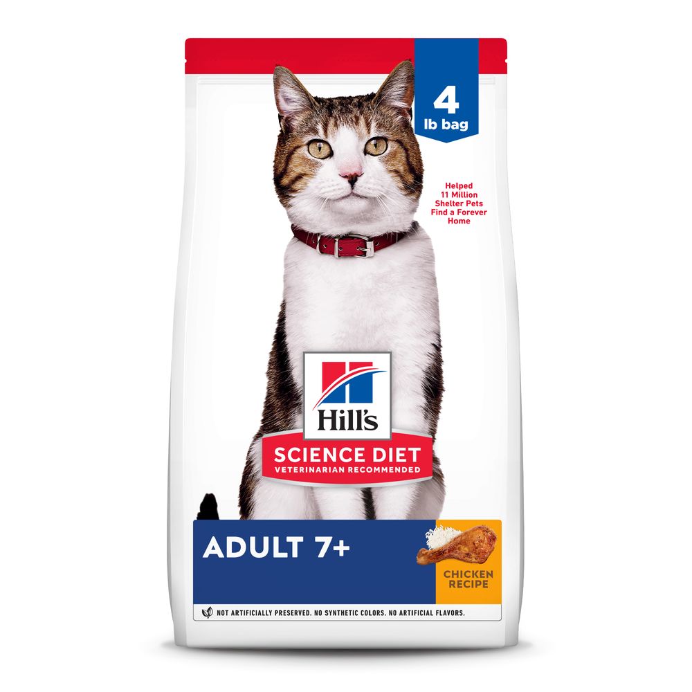 Hills Science Diet Senior 7 Chicken Recipe Dry Cat Food 4Lb - main product image