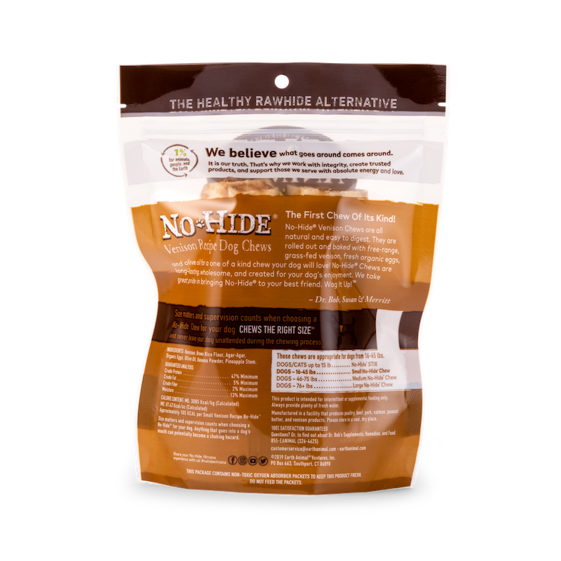 Earth Animal No Hide Small Venison Dog Rolls (2pk) (2.4oz) - detail view