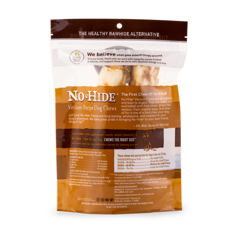 Earth Animal No Hide Medium Venison Dog Rolls (2pk) (4.2oz) - detail view