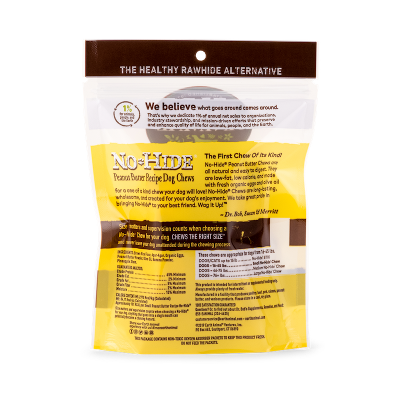 Earth Animal No Hide Peanut Butter Medium Dog Treats 2 Pack - detail view