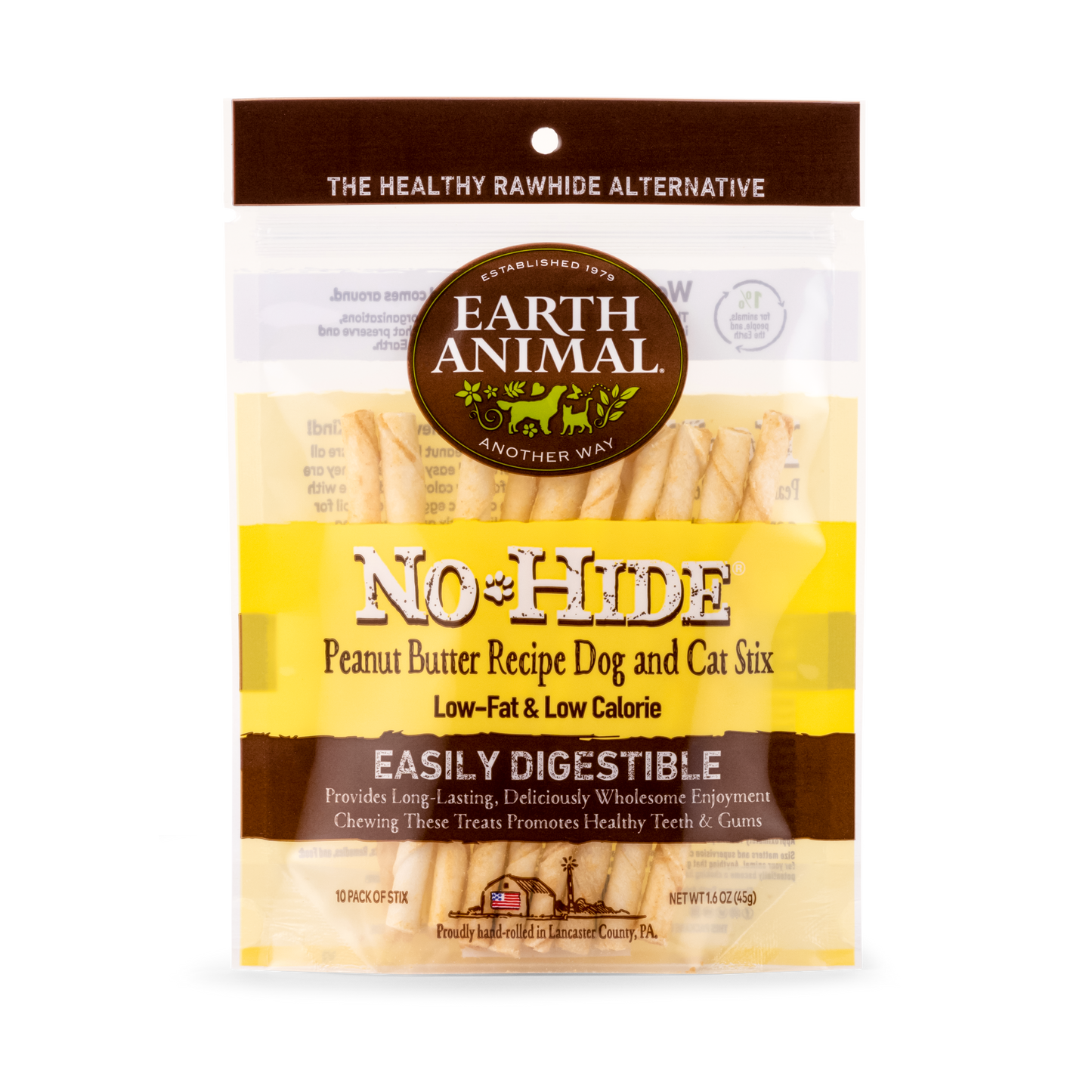 Earth Animal No Hide Peanut Butter Pet Stix (10pk) (1.6oz) - main product image