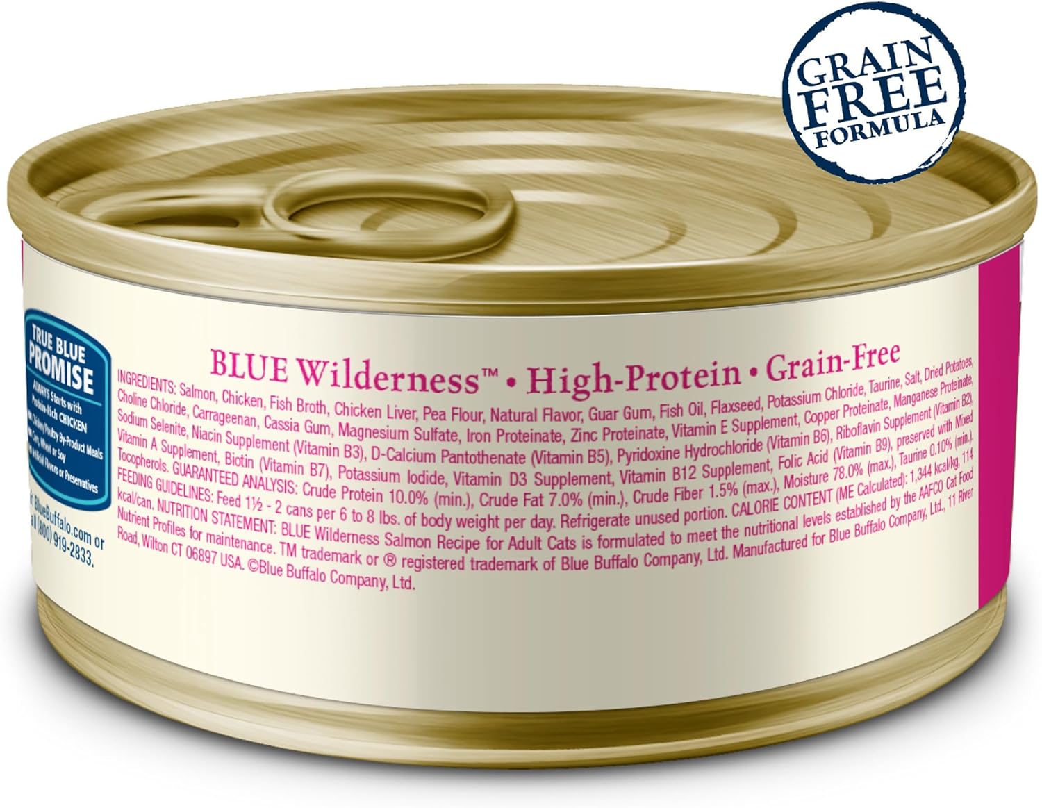 Blue Buffalo Adult Wilderness Salmon Entree Wet Cat Can 3Oz - detail view
