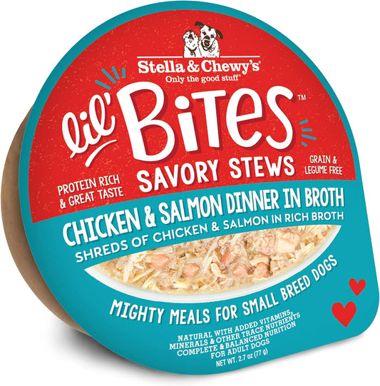 Stella Chewys Lil Bites Savory Stews Chicken Salmon Dinner 2 - main product image