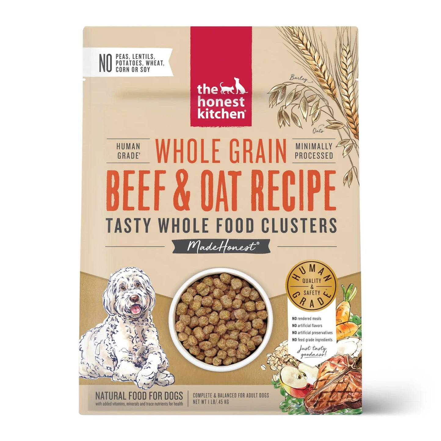 Honest Kitchen Clusters Whole Grain Beef Oat Dog Dry Dog - main product image