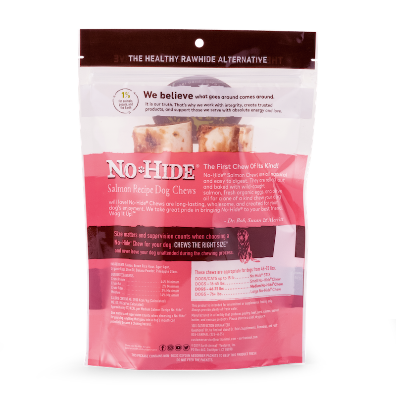 Earth Animal No Hide Medium Salmon Dog Rolls (2pk) (4.2oz) - detail view