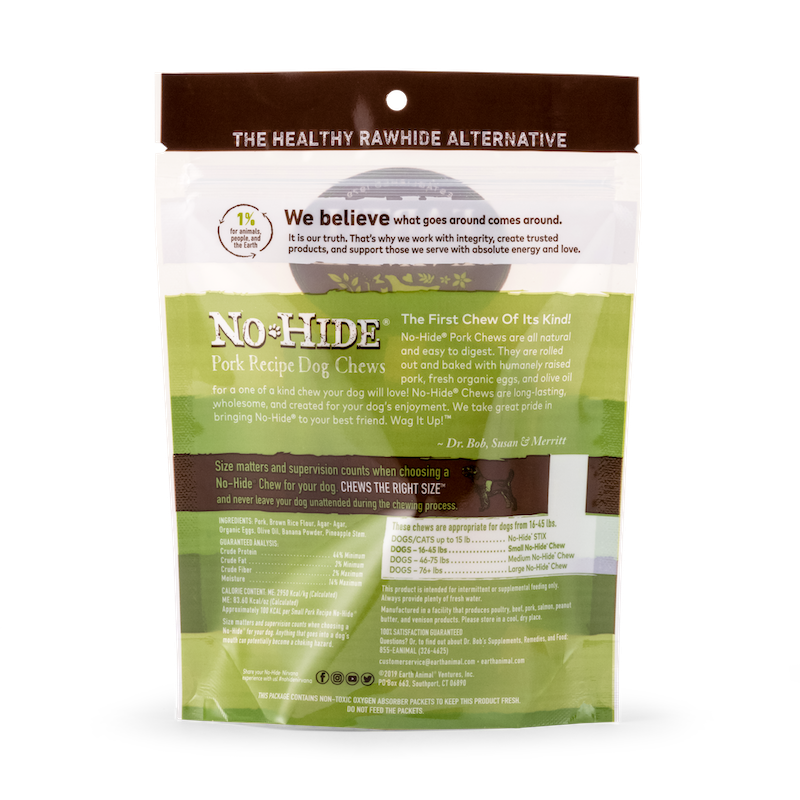 Earth Animal No Hide Small Pork Dog Rolls (2pk) (2.4oz) - detail view