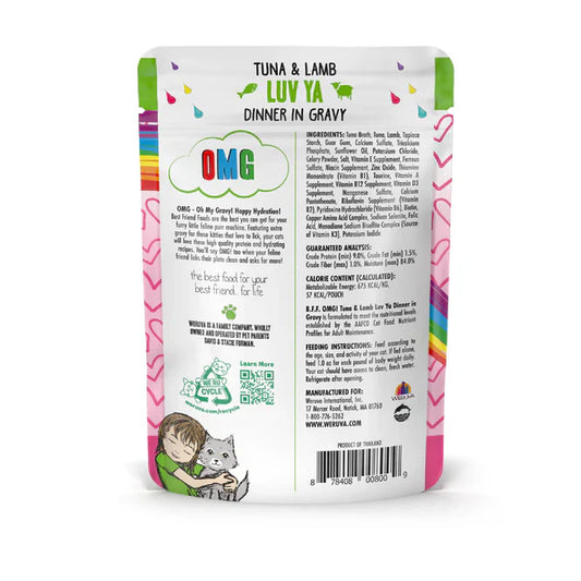 Bff Omg Adult Luv Ya Tuna And Lamb Wet Cat Pouch 3Oz Wet Cat - detail view