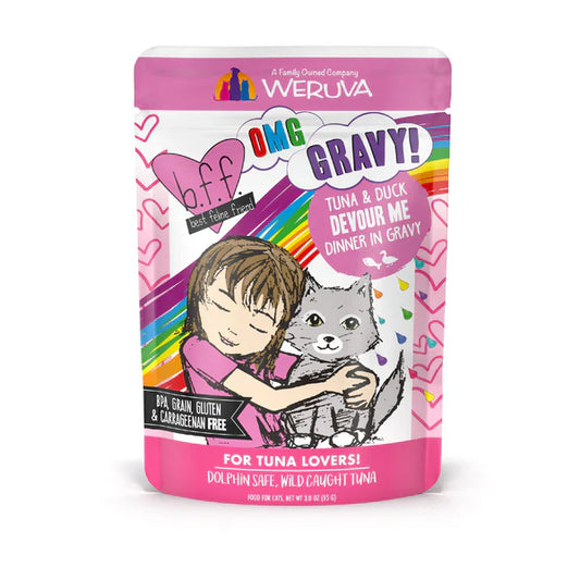 BFF OMG Adult Devour Me Tuna and Duck Cat Wet Pouch (3oz) - main product image
