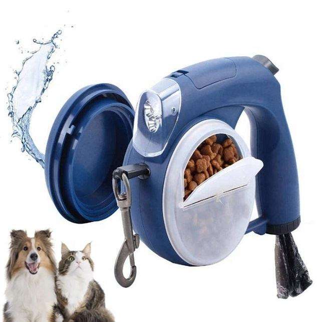 5 In 1 Multifunctional Dog Waterproof Automatic Led Retractable Leash with Poop Bag - main product view | Dog Leashes at