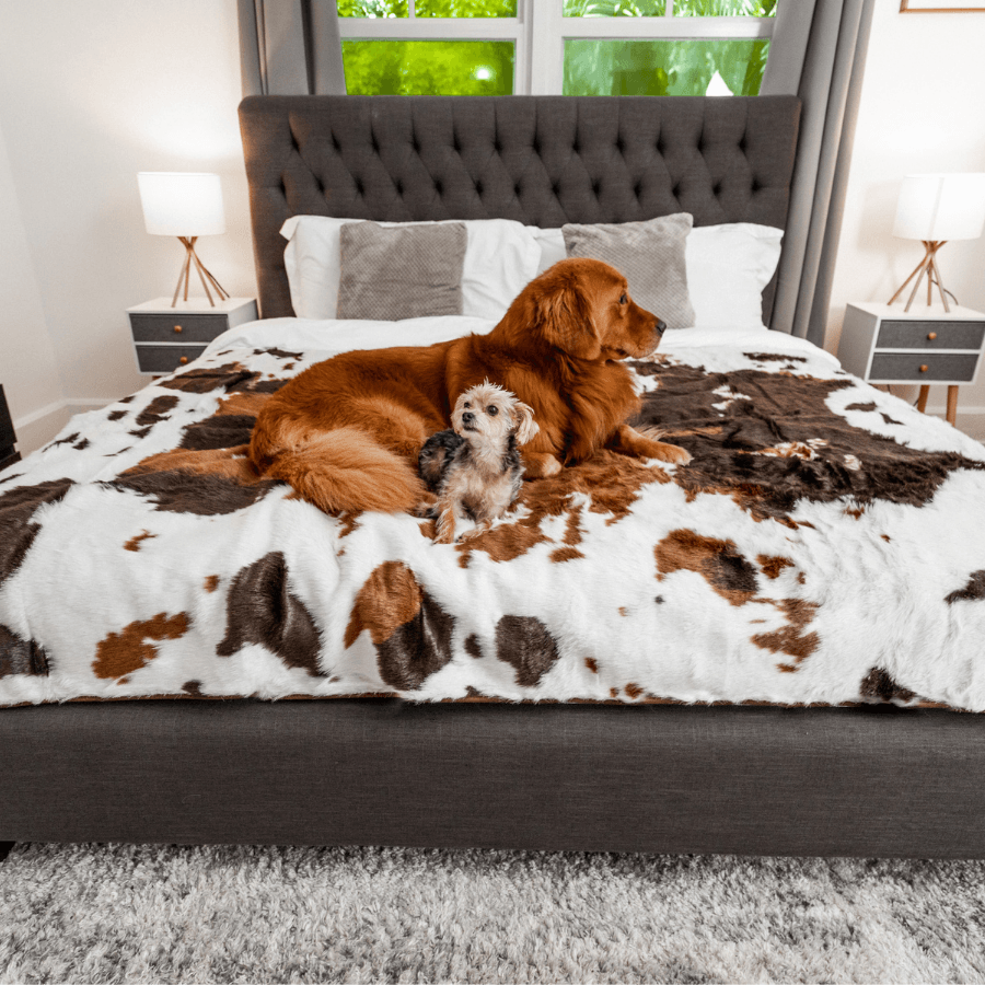 PupProtectorT Waterproof Throw Blanket - Brown Faux Cowhide - gallery image 9