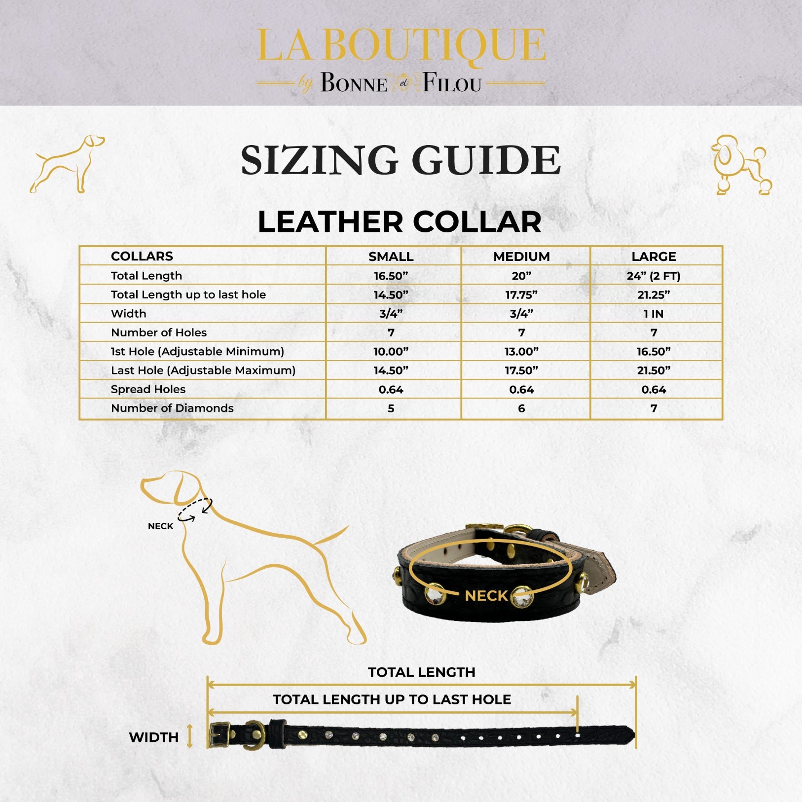 Dog Collar Plain Leather Collar for Daily Use for Comfort - detail product image for dog collar