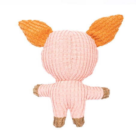 Pet Plush Squeaky Toy - Pig - detail view
