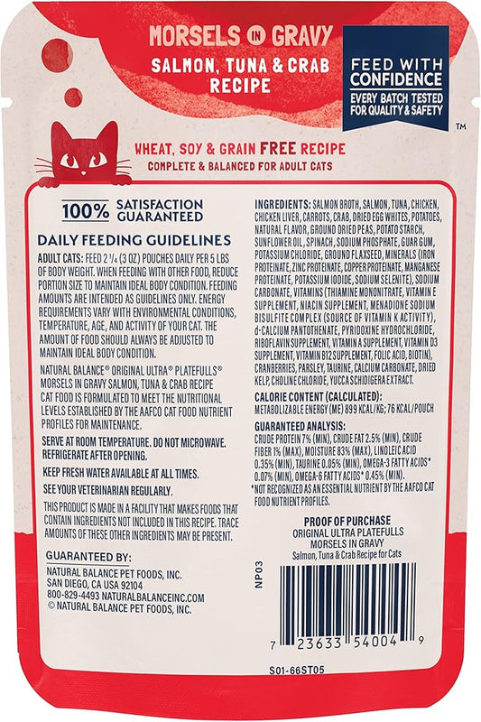 Natural Balance Cat Pouch Platefulls Salmon Tuna Crab 3Oz - detail view