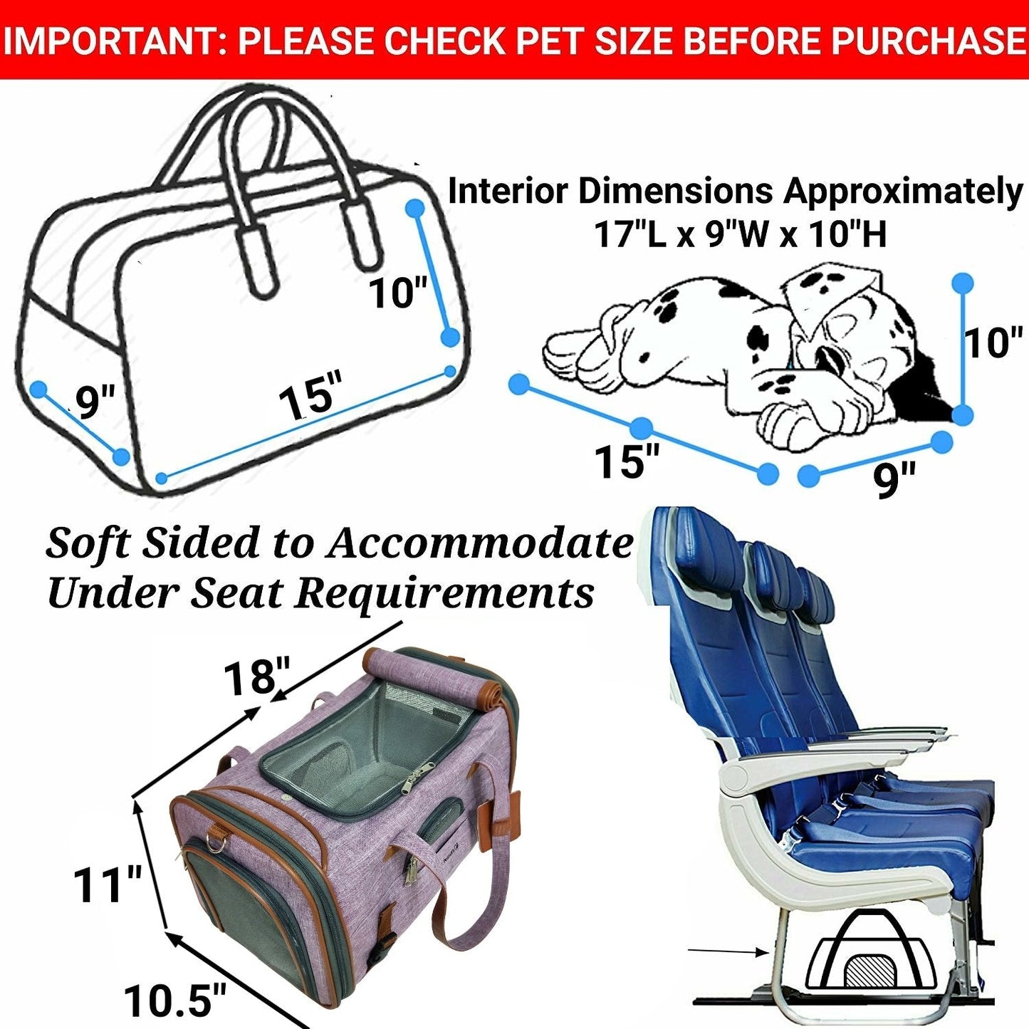 Mr. Peanut's Gold Series Standard Size Airline Compliant Pet Carrier - gallery image 18
