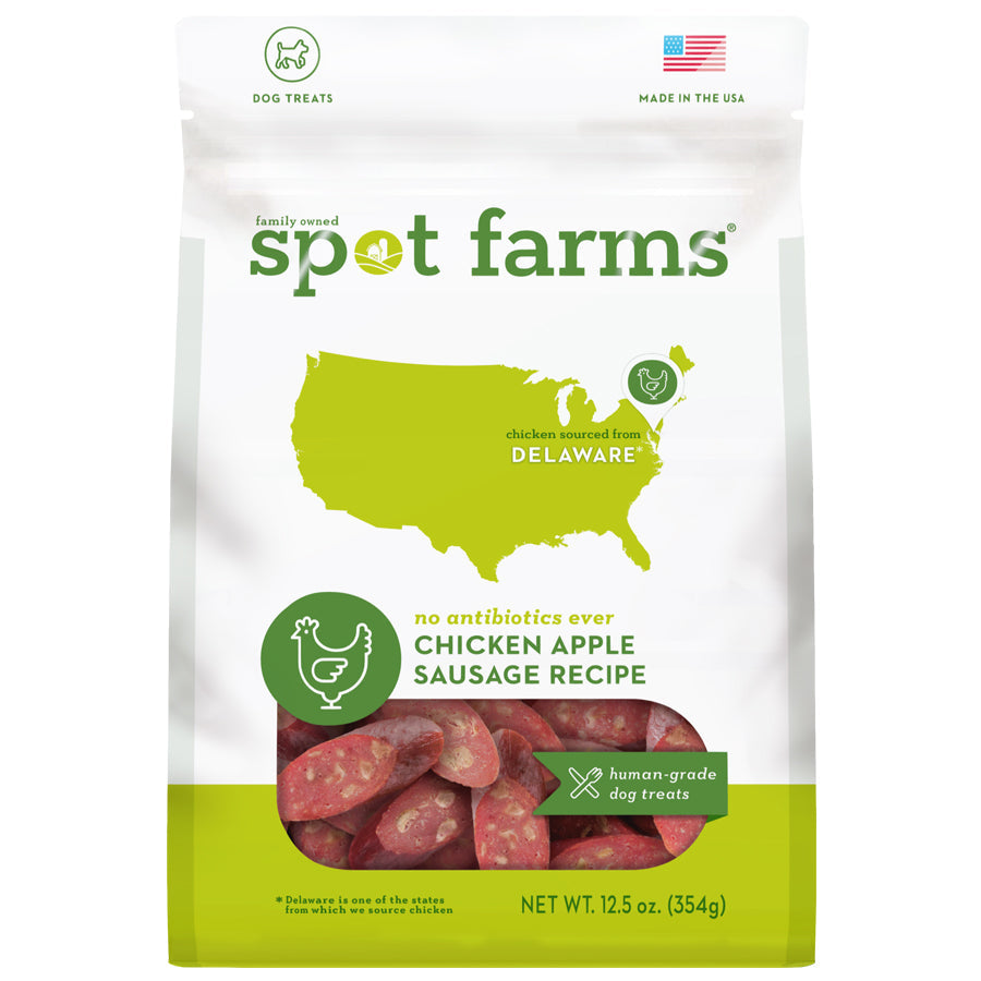 Spot Farms Dog Treats Sausage Chicken Apple 12 5Oz dog - main product image
