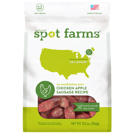 Spot Farms Dog Treats Sausage Chicken Apple 12 5Oz dog - main product image