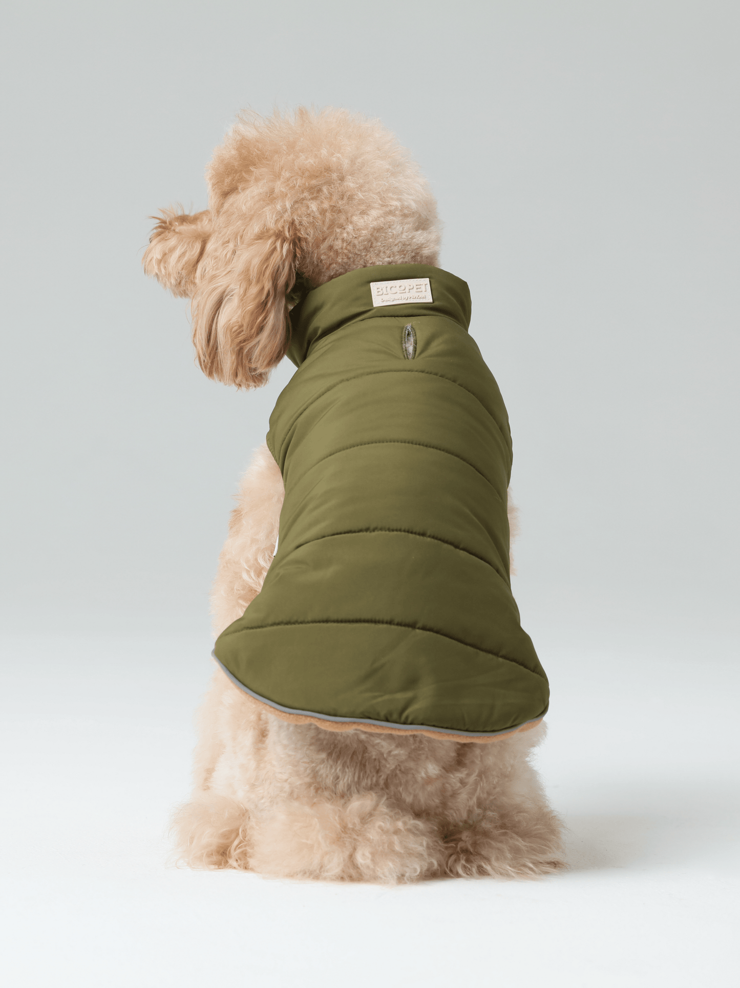 Reversible Dog Vest Jacket Green Brown Dog Apparel Premium - lifestyle view