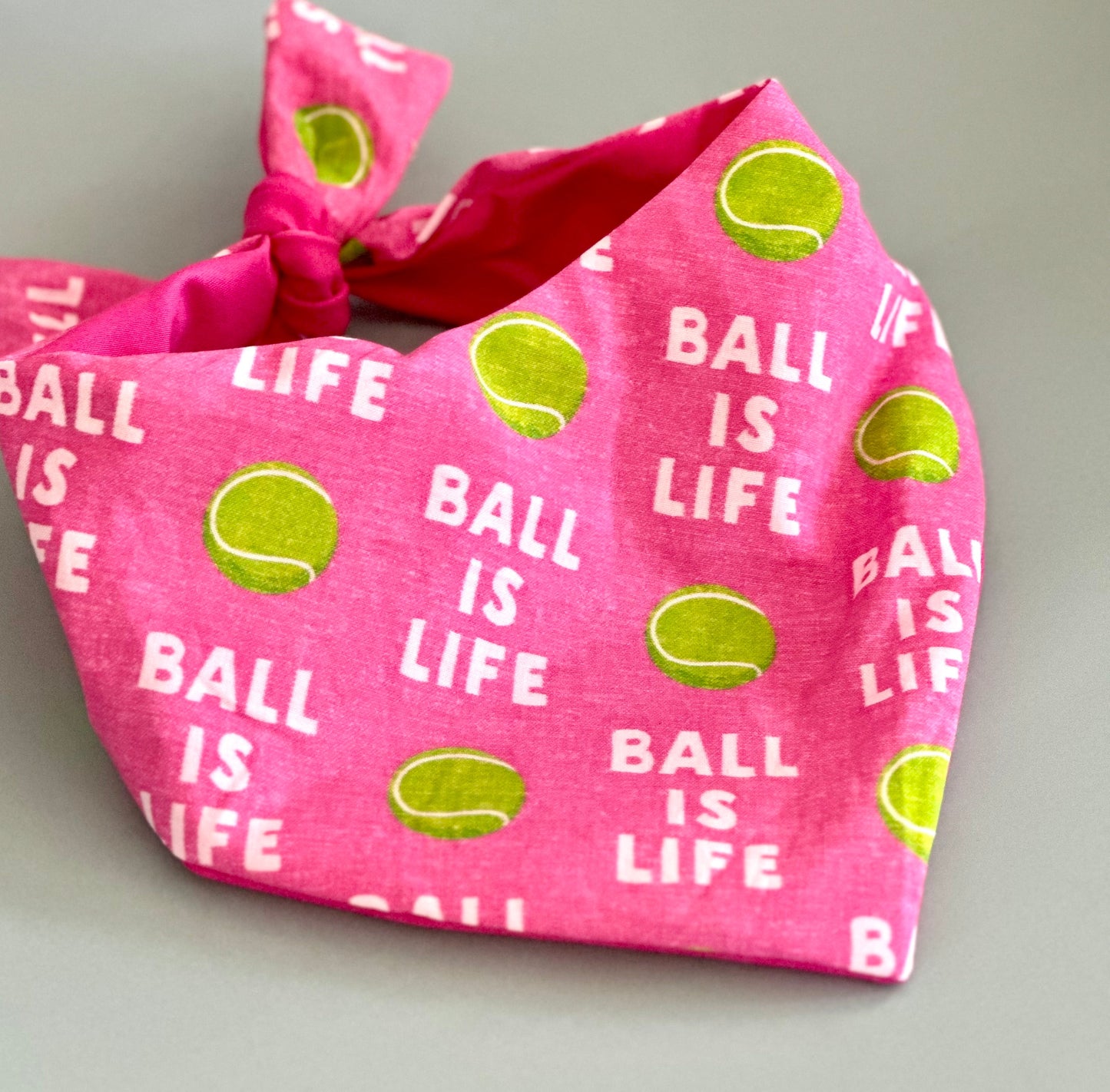 Pink Ball Is Life Dog Bandana - lifestyle view