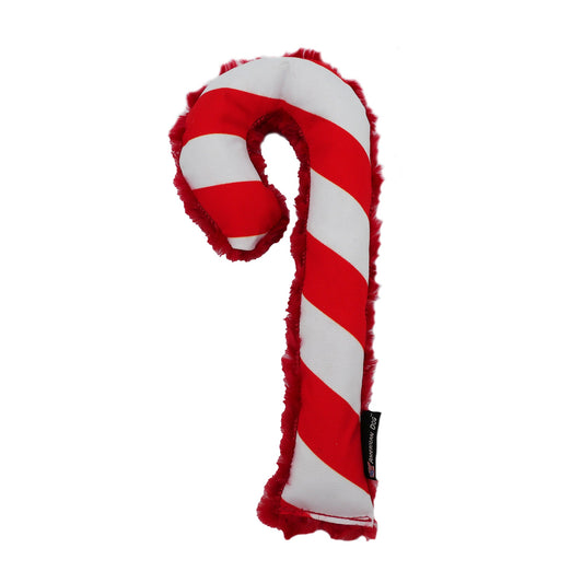 Dog Toy Candy Cane Interactive Plush Chew Play Durable Fun - main product image