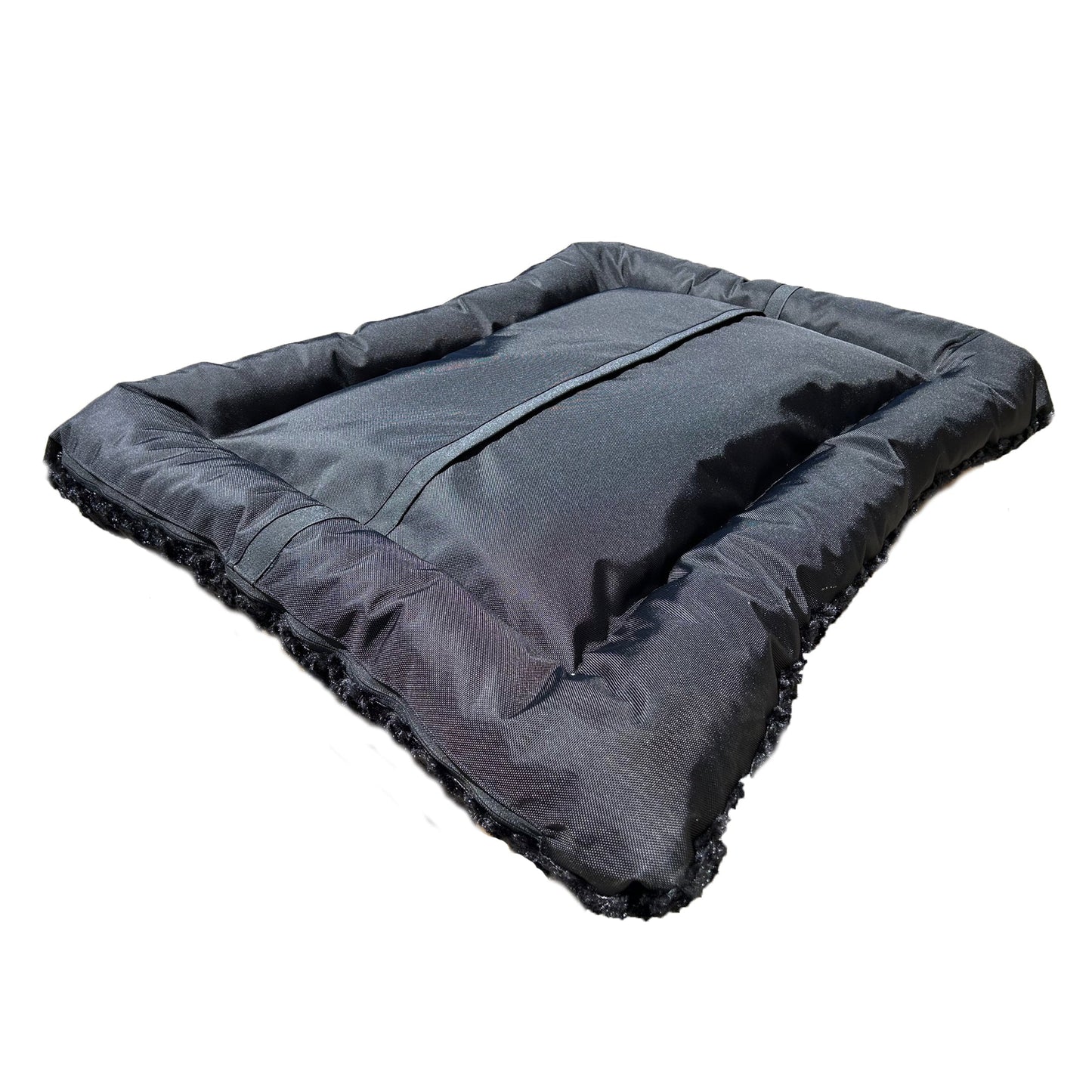 Dog Bed Rectangle Bolstered Furvana Cloud Washable Pet Bed - close up view