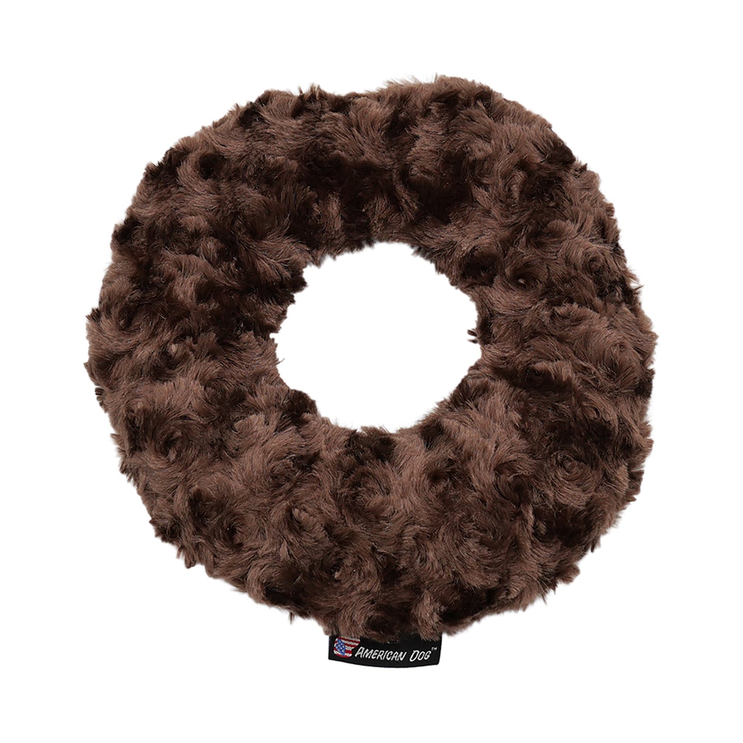 Dog Toy Nuggle Donut Interactive Plush Chew Play Durable Fun - close up view