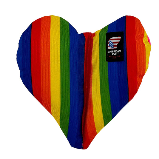 Dog Toy Rainbow Furever Hearts Interactive Plush Chew Play - main product image