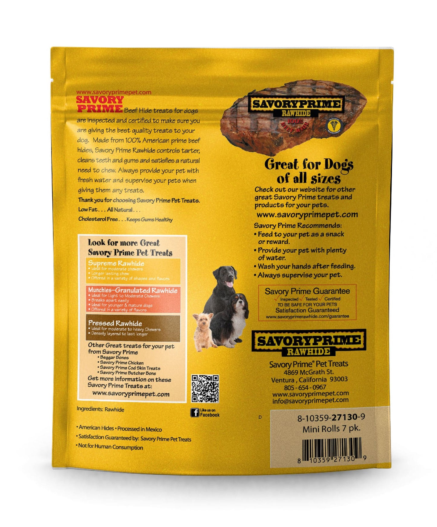 Savory Prime American Mini Retriever Rolls White 7Pk Dog - detail view