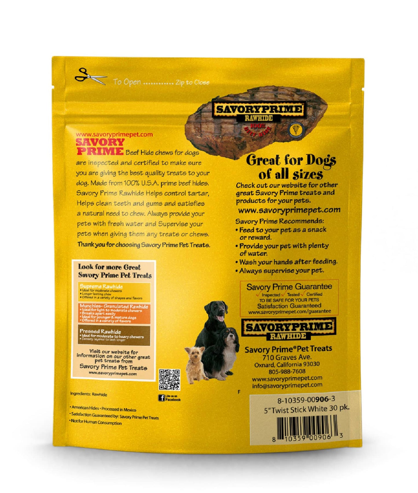 Savory Prime AMERICAN Twist Sticks White (5inch) (30pk) - detail view