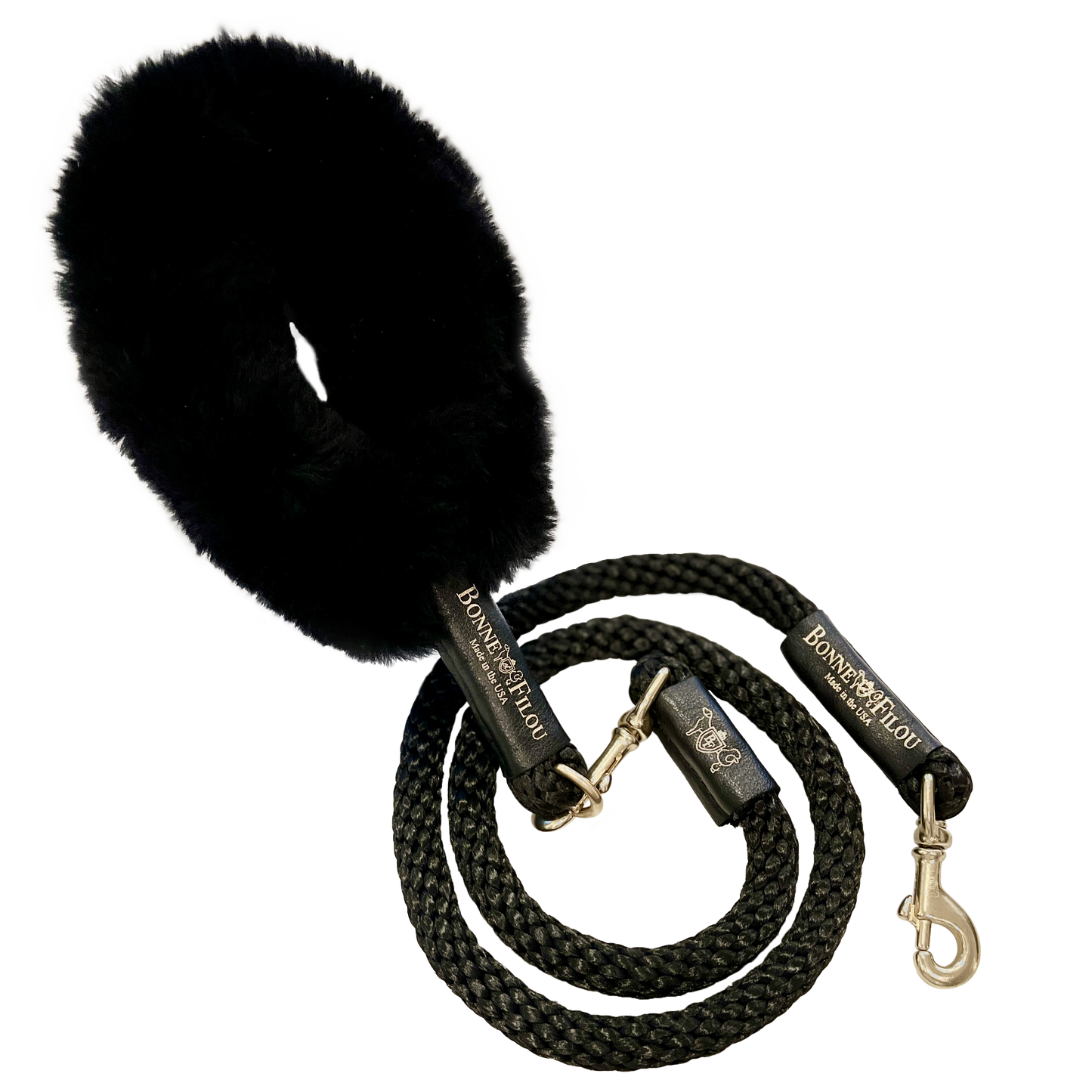 Dog Leash Bundle Shearling Fur Grip Rope Leash for Daily Use - gallery product image for dog leash