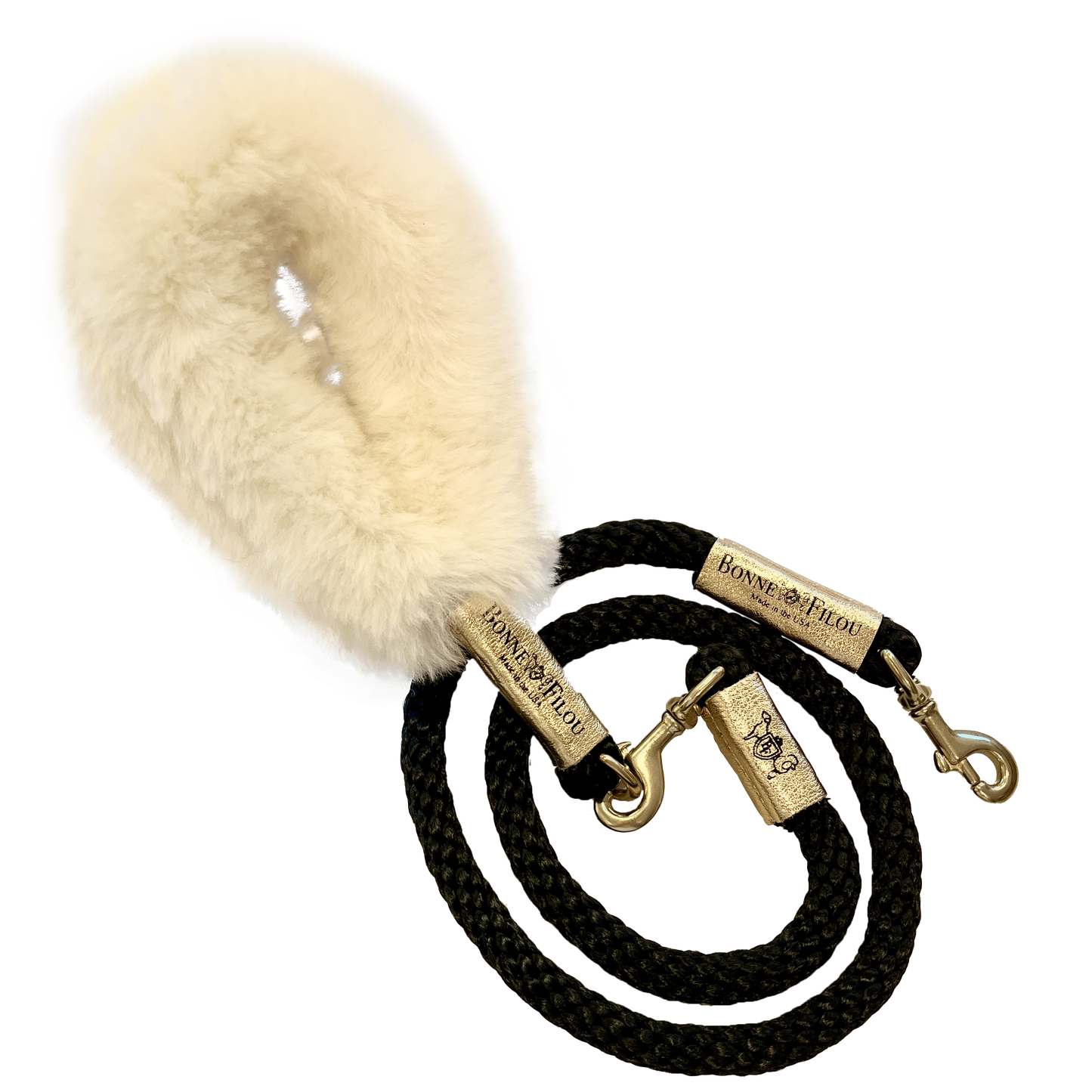 Dog Leash Bundle Shearling Fur Grip Rope Leash for Daily Use - gallery product image for dog leash