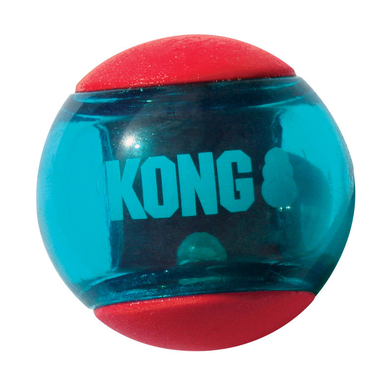 KONG Squeezz Action Ball Medium Fetch Dog Toy Durable Play - detail view