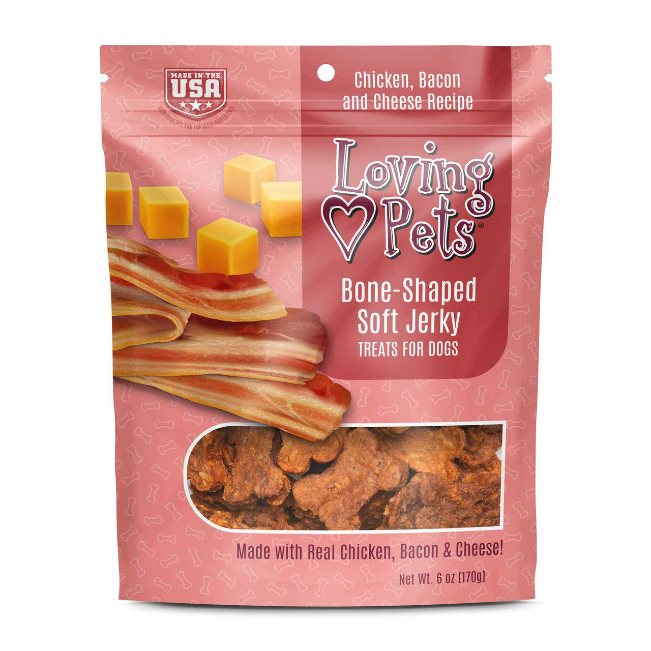 Loving Pets Soft Jerky Bacon Cheese Dog Treats 6Oz Dog - main product image