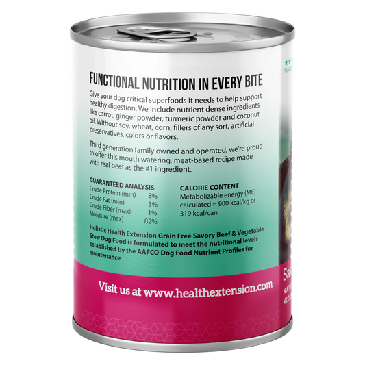 Health Extension Beef Stew Grain Free Dog Food Can (12.5oz) - detail view