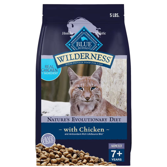 Blue Wilderness Adult Cat 7 Chicken Grain Free 5Lb Dry Cat - main product image