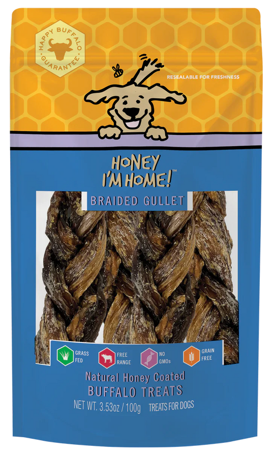 Honey Dog Buffalo Braided Gullet 3 53Oz dog treats Premium - main product image