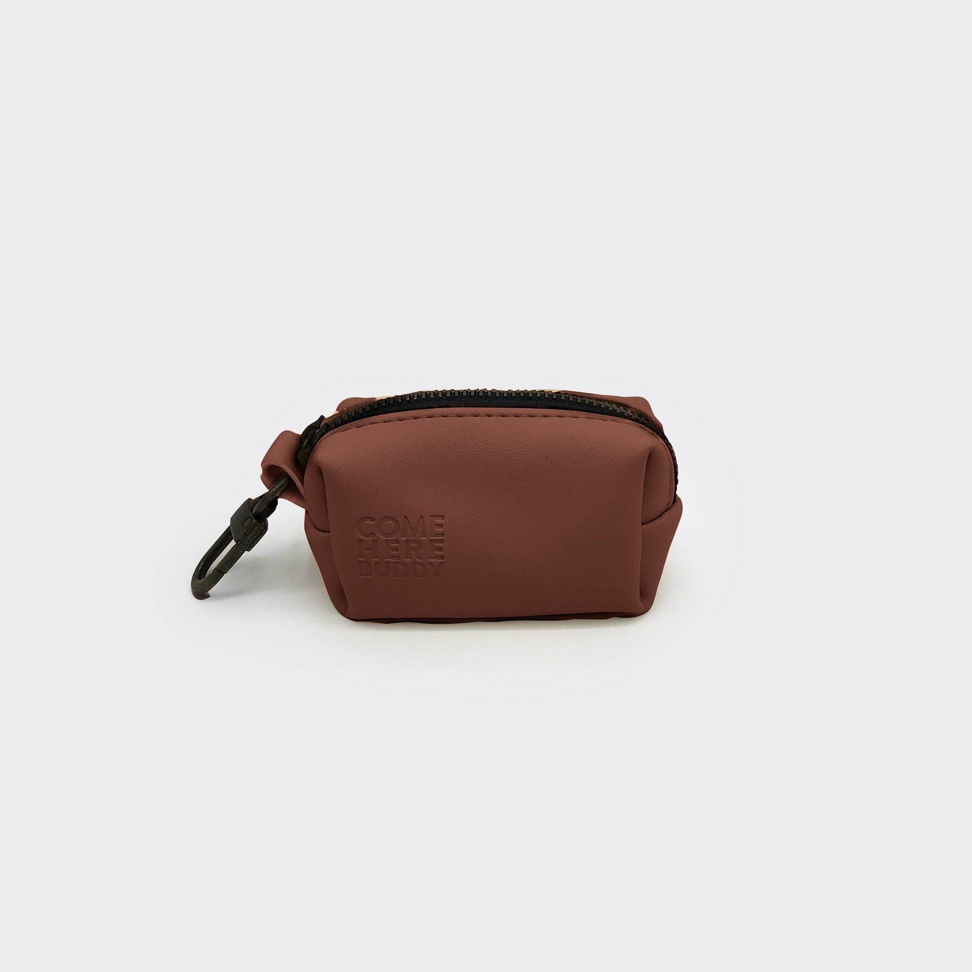 Leather Poop Bag Dispenser - detail view