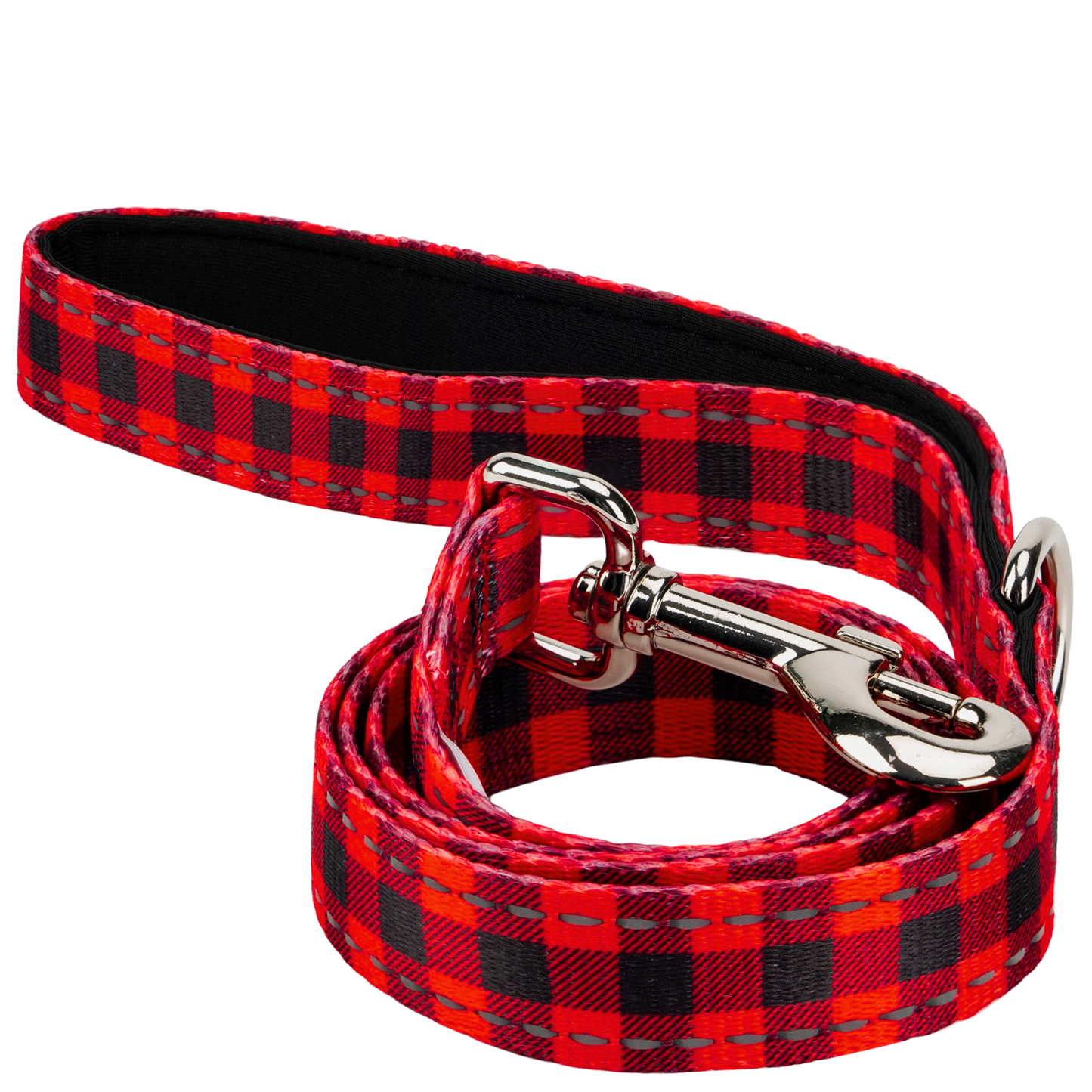 Dog Leash Red Plaid Leash by EcoBark Buffalo Check Padded - main product image for dog leash