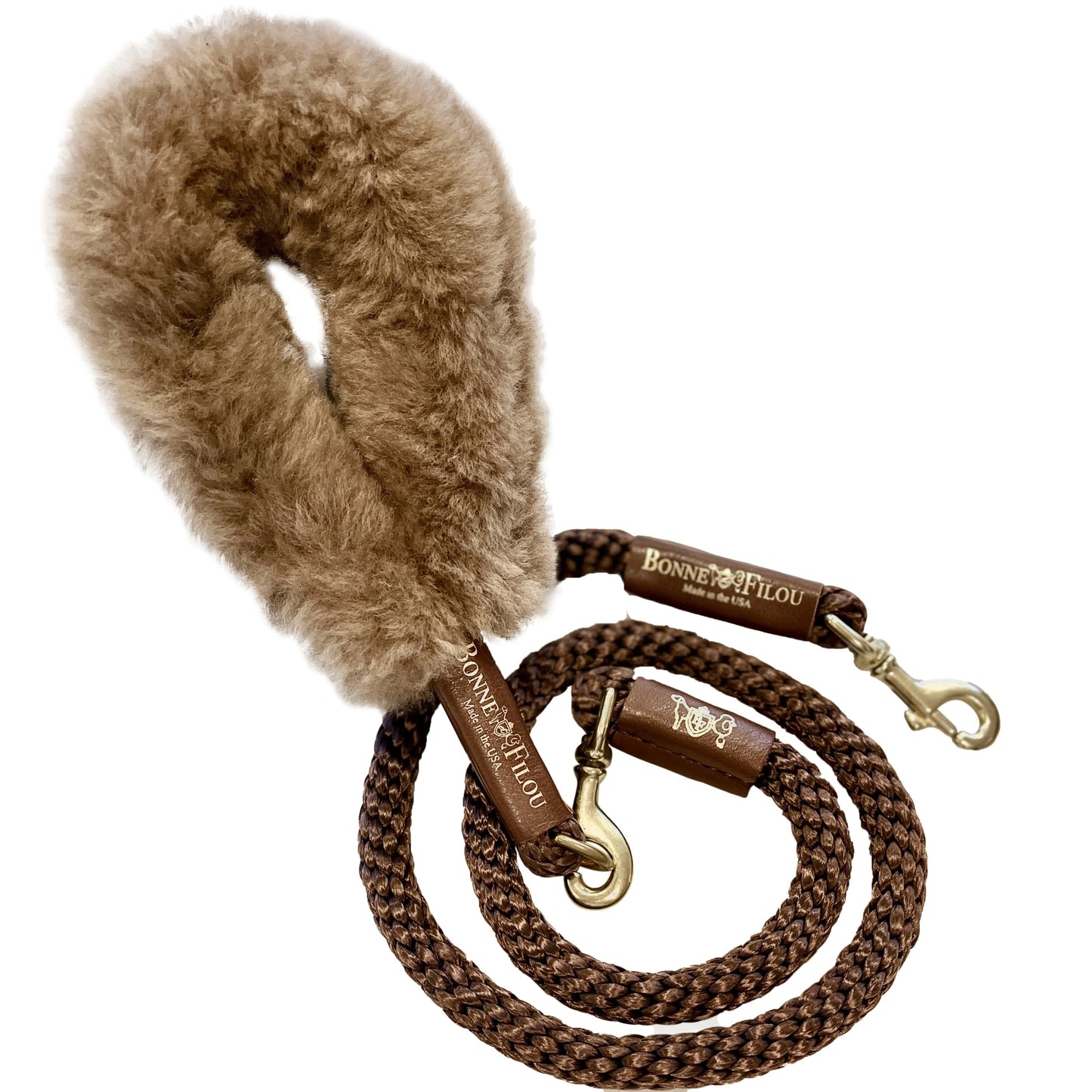 Dog Leash Bundle Shearling Fur Grip Rope Leash for Daily Use - gallery product image for dog leash