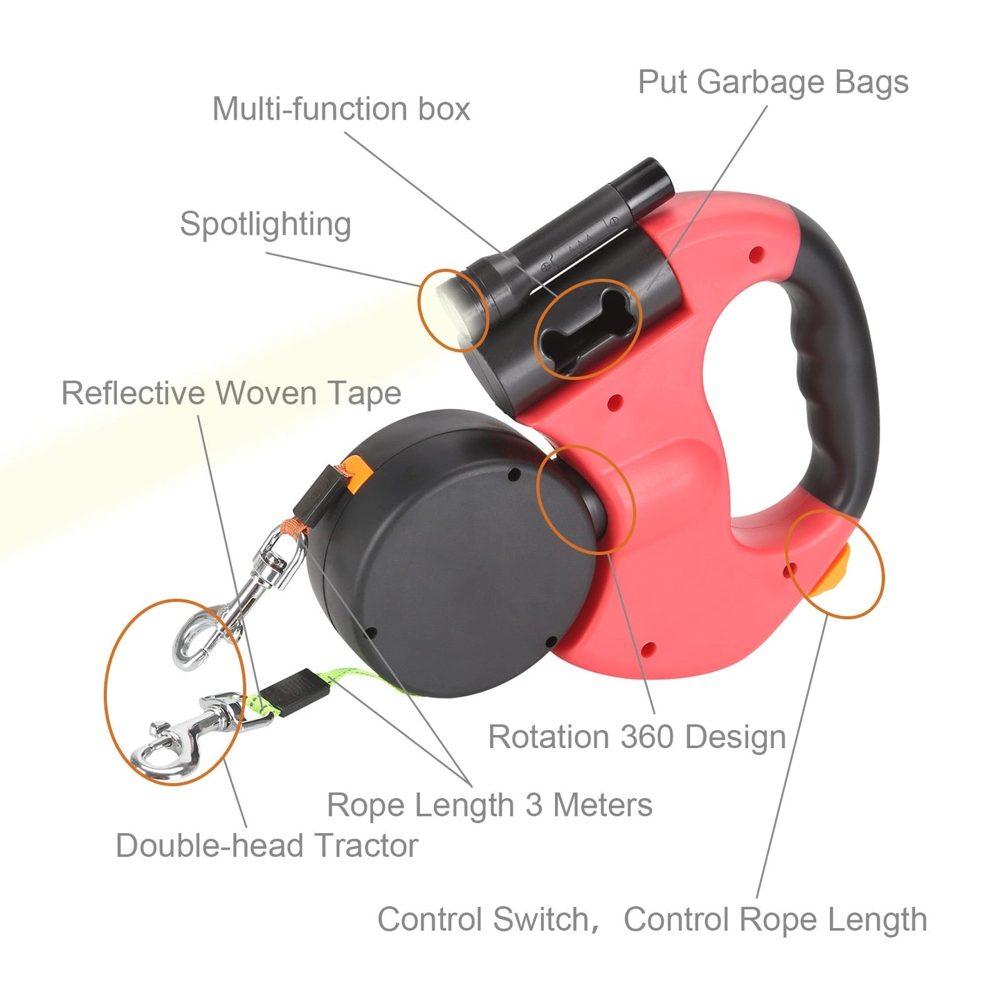 Retractable Dual Double Pet Rope Leash Tangle Free Walk For - gallery image 6