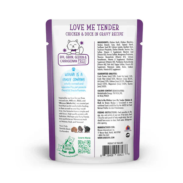 Cats In The Kitchen Love Me Tender Chicken Duck In Gravy 3Oz - lifestyle view