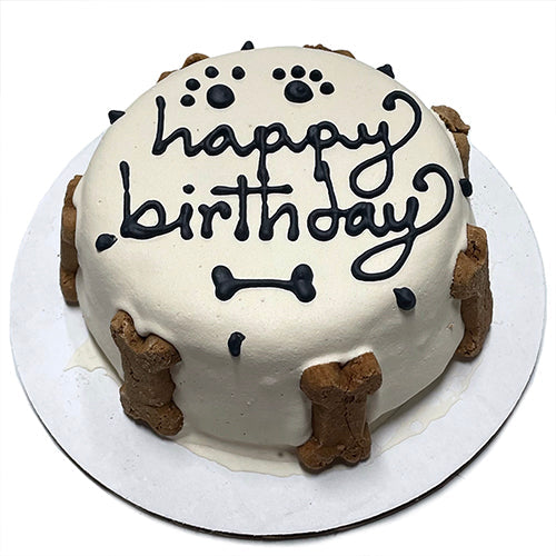 Dog Birthday Cake: White Cake Perishable for Pet Parties - premium dog treat from Purrfect Pet Kingdom