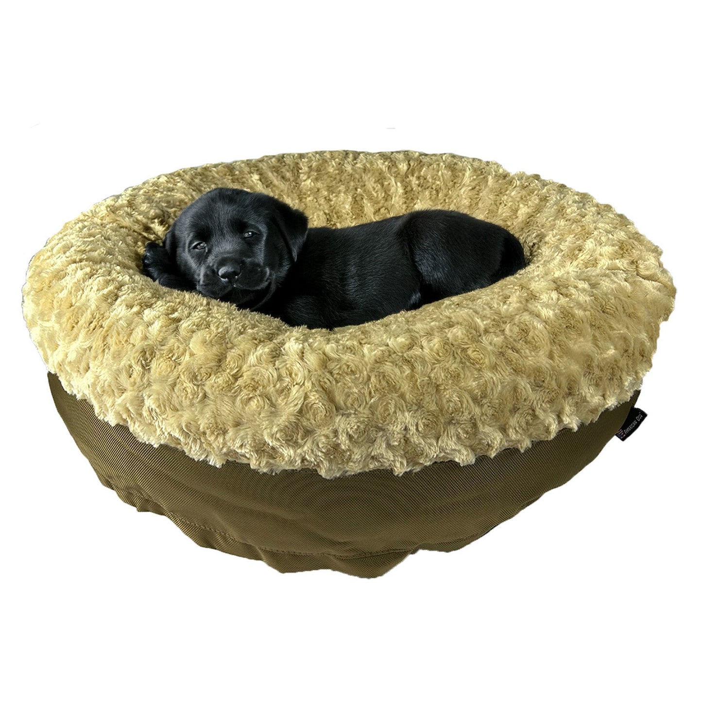Dog Bed Round Bolstered Furvana Washable Pet Bed Comfort - main product image