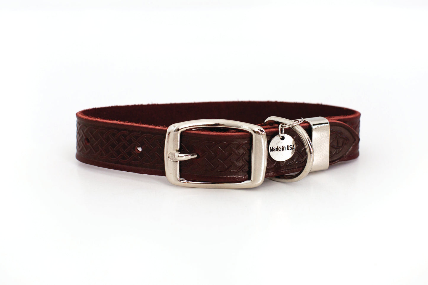 Dog Collar Celtic Double Buckle Style Leather Collar Essenti - gallery product image for dog collar
