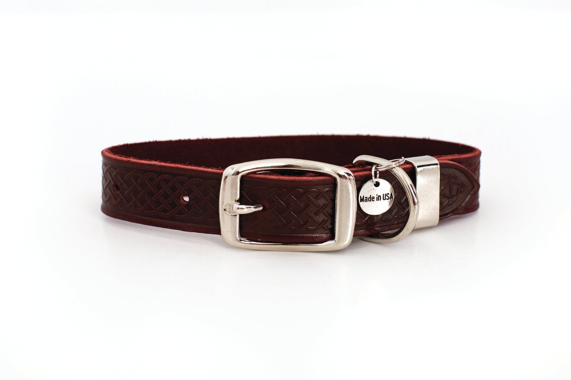 Dog Collar Celtic Double Buckle Style Leather Collar Essenti - gallery product image for dog collar