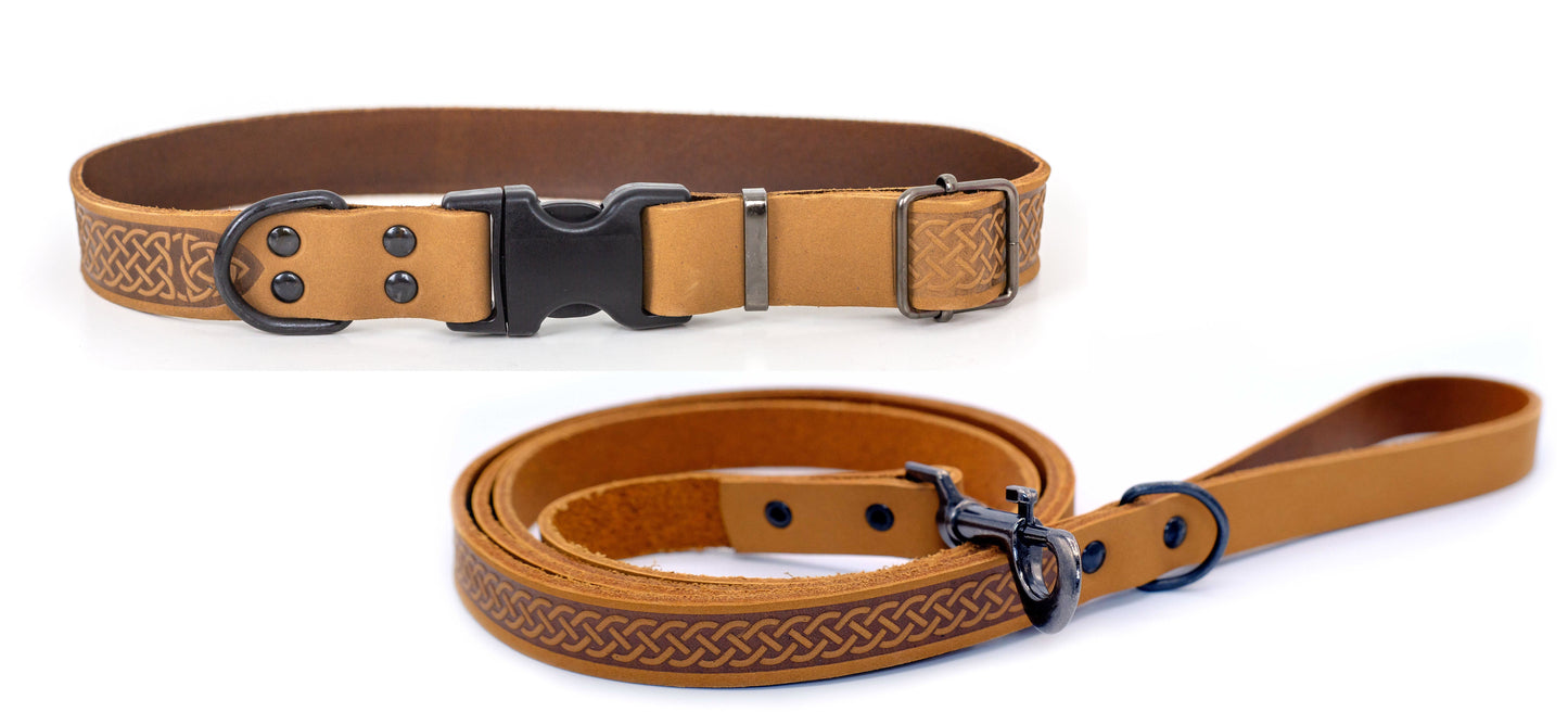 Dog Collar Celtic Sport Leather Collar and Leash Set Essenti - main product image for dog collar