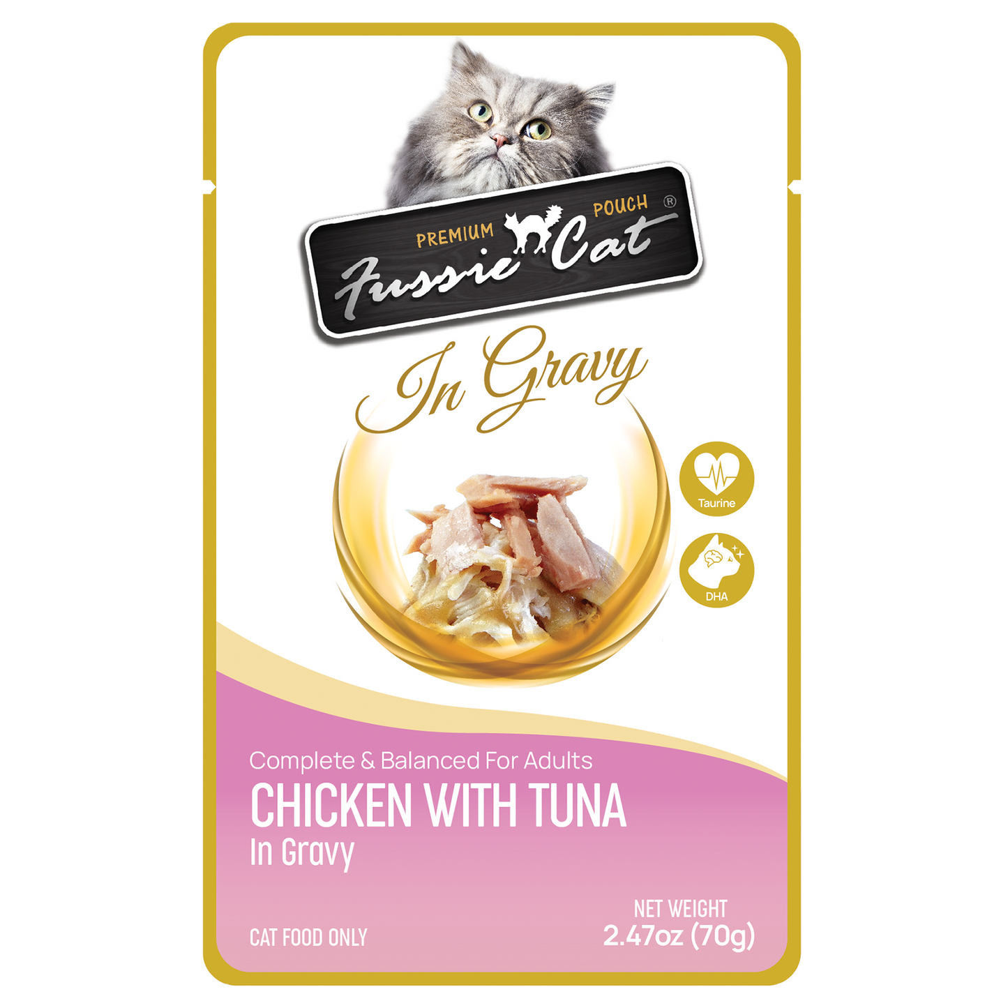 Fussie Cat Pouch Chicken With Tuna In Gravy 2 47Oz Wet Cat - main product image