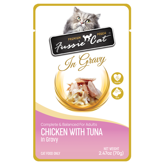 Fussie Cat Pouch Chicken With Tuna In Gravy 2 47Oz Wet Cat - main product image