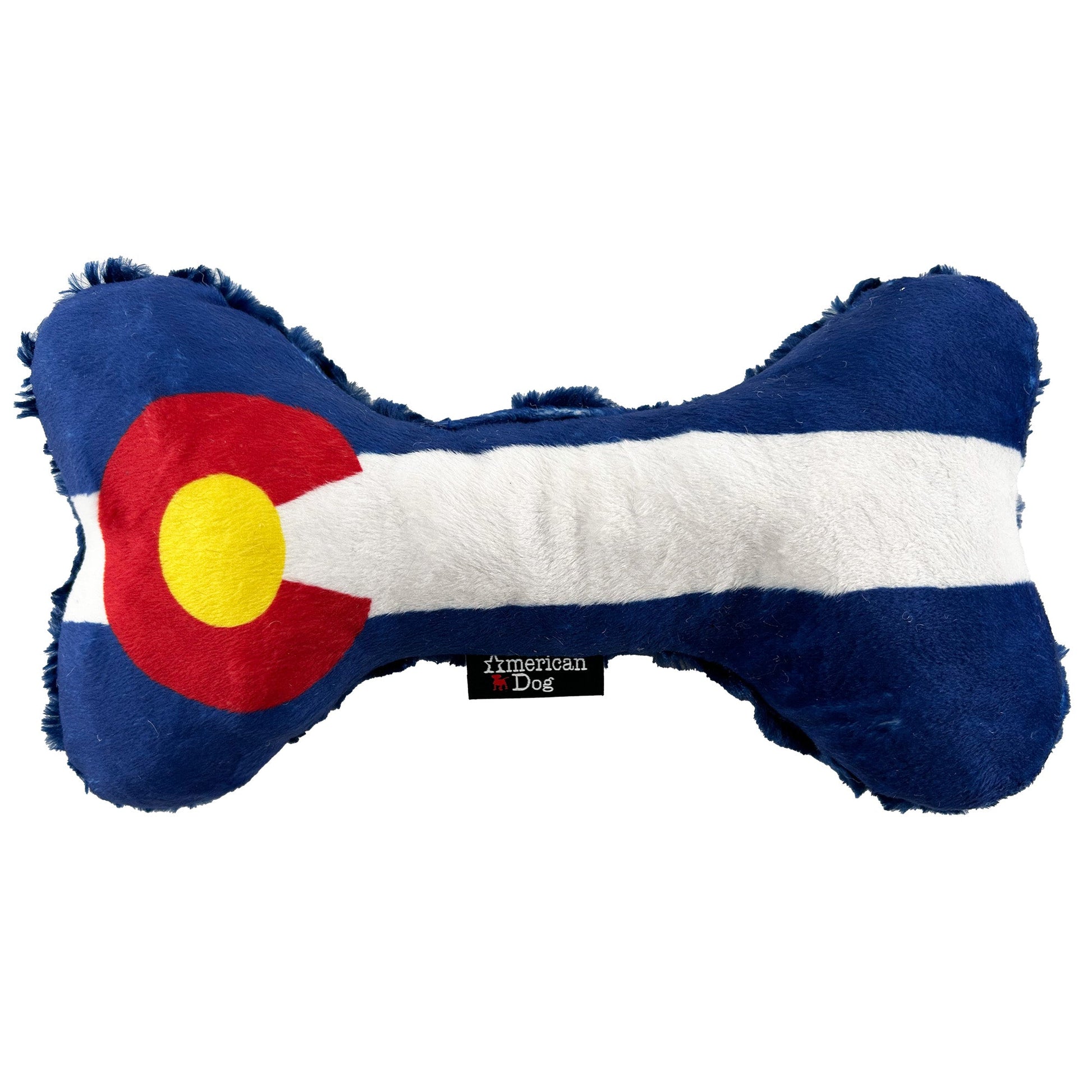 Dog Toy Colorado Flag Bone Fleece Interactive Plush Chew Pla - main product image