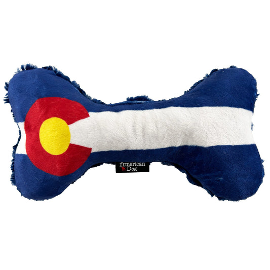 Dog Toy Colorado Flag Bone Fleece Interactive Plush Chew Pla - main product image